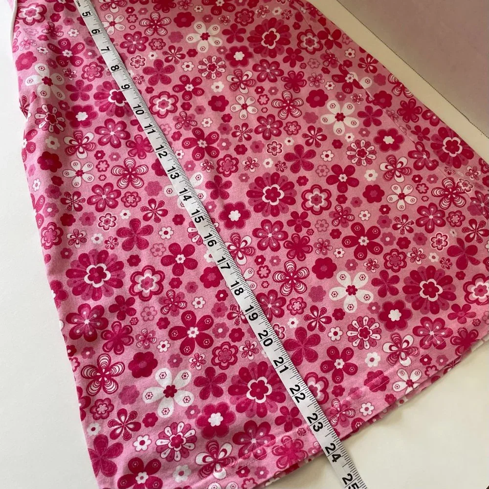 H&M Girls Pink & White Flower Sleeveless Sun Dress Size 5-6Y